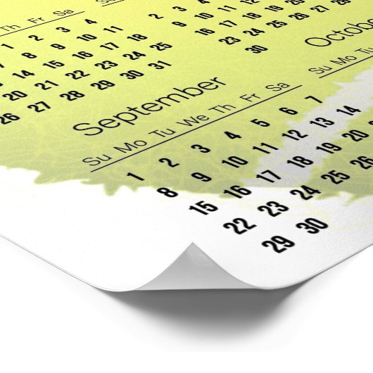 Conception de balle de tennis Affiche de calendrie (Coin)