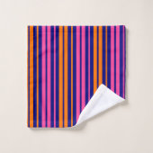 Conception de bandes verticales orange bleu rose   (Gant de toilette)
