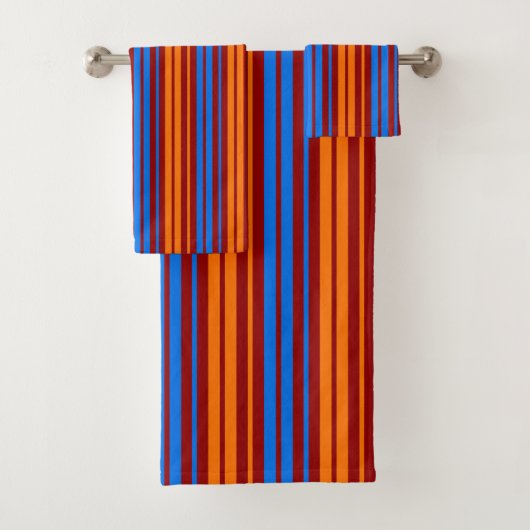 Conception de bandes verticales orange rouge bleu (En situation)