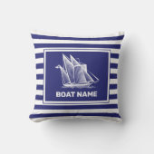 Conception de bateau nautique Coussin rayé bleu ma (Recto)