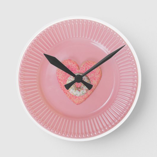 Conception de beignet, horloge murale ronde (Recto)