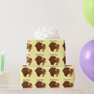Conception de bison Papier cadeau d'anniversaire d