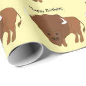 Conception de bison Papier cadeau d'anniversaire d (Coin rond)