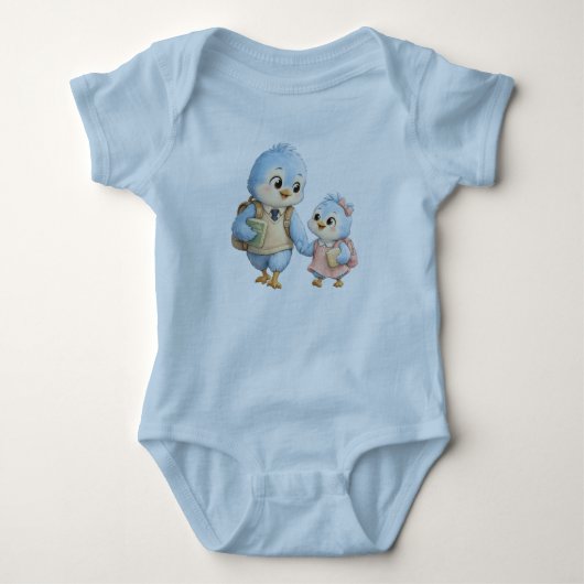 Conception de body bébé pour frère oiseau mignon (Devant)
