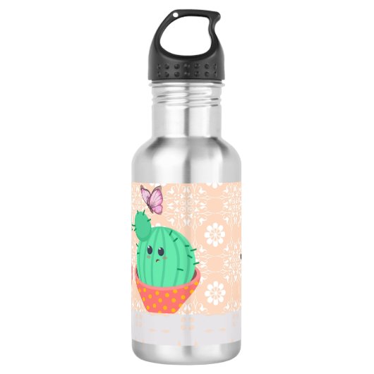 Conception de bouteille d'eau avec de mignons cact (Devant)