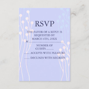 Conception de brindille bleue et blanche RSVP