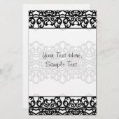 Conception de broderie de dentelle de papeterie (Devant / Derrière)