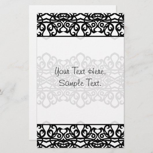 Conception de broderie de dentelle de papeterie (Devant / Derrière)