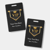 Conception de budget modifiable de badge VIP class (Avant & arrière)