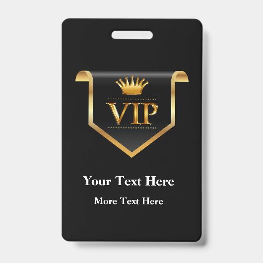Conception de budget modifiable de badge VIP class (Avant)