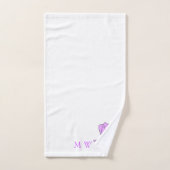 Conception de calamar violet monogrammée (Serviette à main)