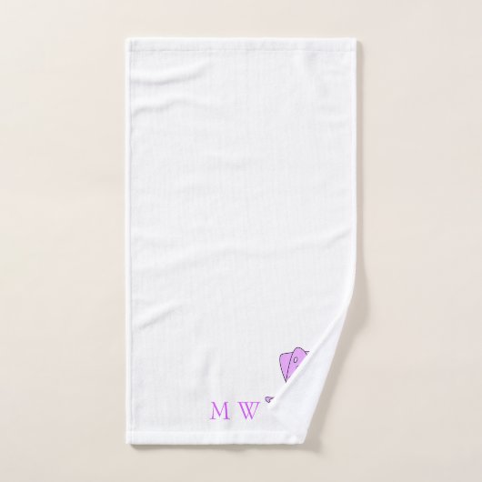 Conception de calamar violet monogrammée (Serviette à main)