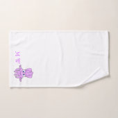 Conception de calamar violet monogrammée (Serviette à main)