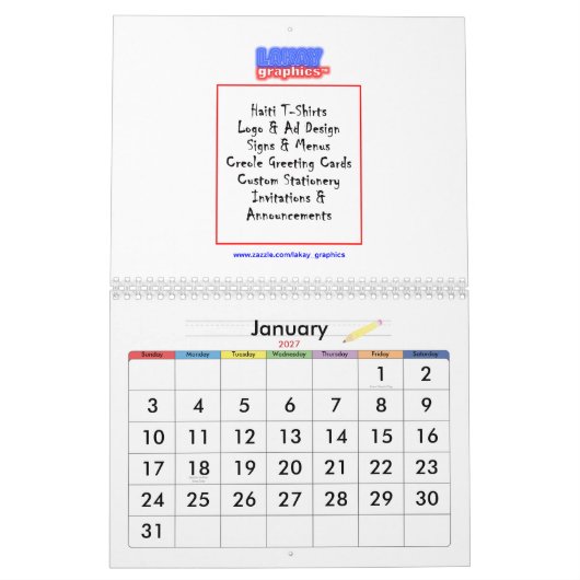 Conception de calendrier (Jan 2027)