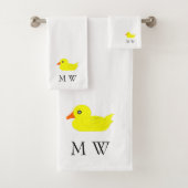 Conception de canard jaune monogrammée (En situation)