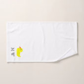 Conception de canard jaune monogrammée (Serviette à main)
