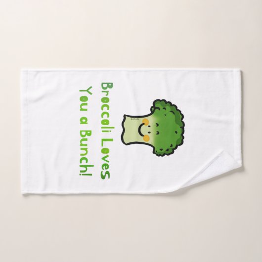 Conception de caricature de jeu de brocoli Cute (Serviette à main)