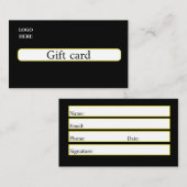 Conception de carte cadeau (Devant / Derrière)