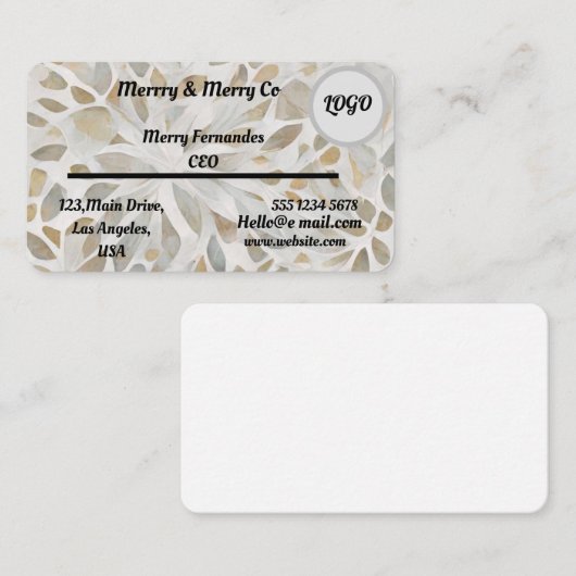 conception de carte d'affaires (Devant / Derrière)