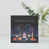 Conception de carte d'anniversaire avec Fireworks  (Debout devant)
