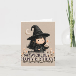 Conception de carte d'anniversaire de sorcière mig