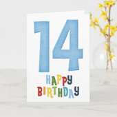 Conception de carte d'anniversaire des 14 ans 2 (Fleur jaune)