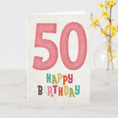 Conception de carte d'anniversaire pour 50 ans (Fleur jaune)