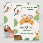 Conception de carte d'anniversaire pour animaux (Devant / Derrière)