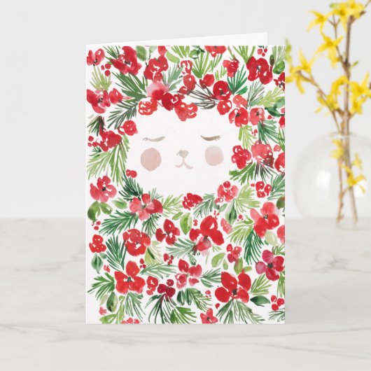 Conception de carte de fleurs de Noël rouges à l'a (Fleur jaune)