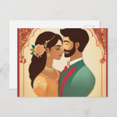 conception de carte de mariage, simple et élégant, (Devant / Derrière)