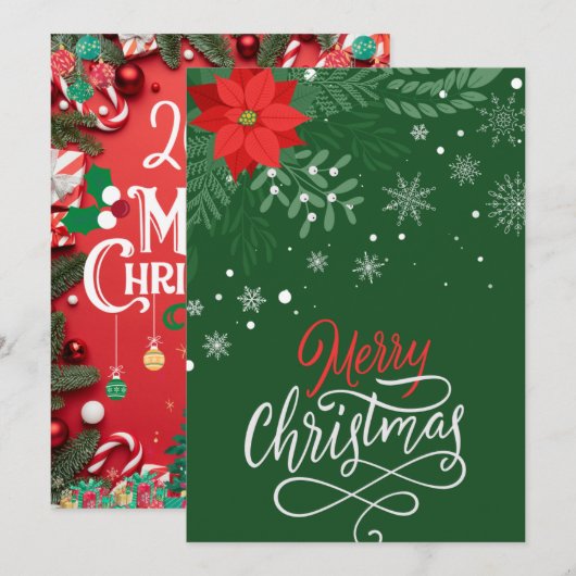 Conception de carte de Noël personnalisable 2 (Devant / Derrière)