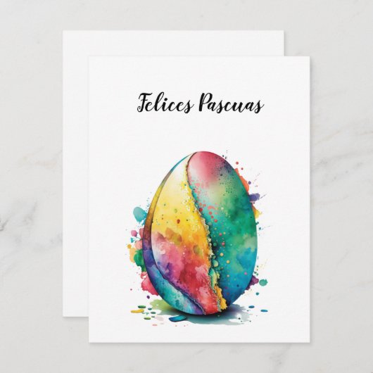 Conception de carte de Pâques joyeuse en espagnol (Devant / Derrière)