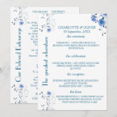 Conception de carte de programme de mariage floral (Devant / Derrière)