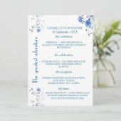 Conception de carte de programme de mariage floral (Debout devant)