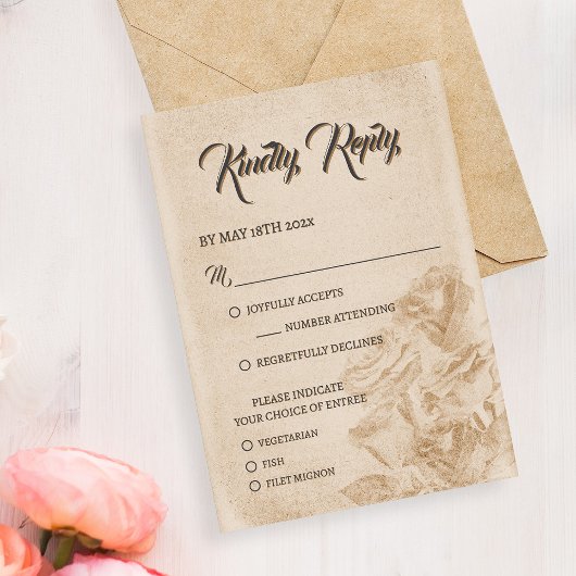 Conception de carte de réponse de mariage floral r