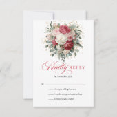 Conception de carte de réponse de mariage floral r (Devant)