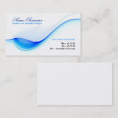 conception de carte de visite bleue de vague (Devant / Derrière)
