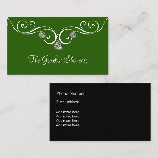 Conception de carte de visite de bijoux (Devant / Derrière)