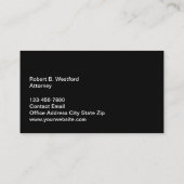 Conception de carte de visite de cabinet d'avocat  (Dos)