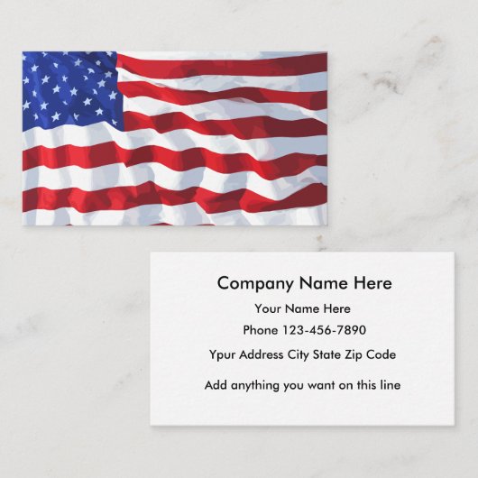 Conception de carte de visite de drapeau américain (Devant / Derrière)