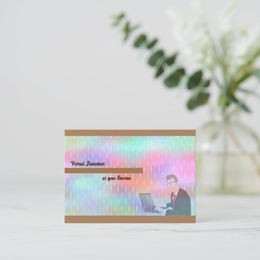 Conception de Carte de visite de l'Assistant virtu (Debout devant)