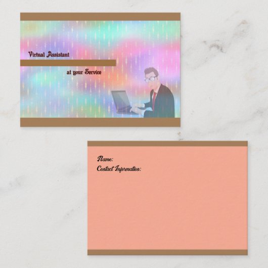 Conception de Carte de visite de l'Assistant virtu (Devant / Derrière)