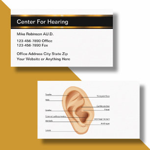 Conception de carte de visite de médecin ORL audio