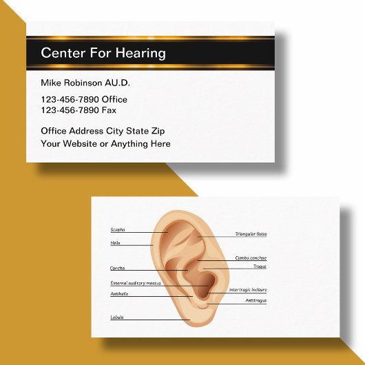 Conception de carte de visite de médecin ORL audio