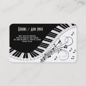 Conception de carte de visite de musique de clavie (Dos)