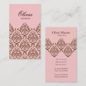 Conception de carte de visite fleurie de damassé (Devant / Derrière)