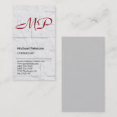 Conception de carte de visite Monogram Red Park Av (Devant / Derrière)