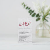 Conception de carte de visite Monogram Red Park Av (Debout devant)