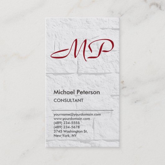 Conception de carte de visite Monogram Red Park Av (Devant)