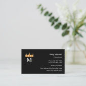 Conception de carte de visite Monogramme Couronne (Debout devant)